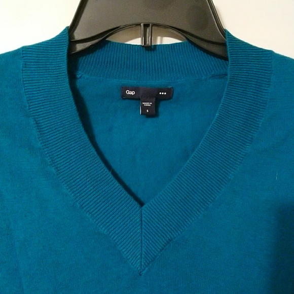 Gap V Neck Sweater in Teal Size Small - Picture 4 of 4